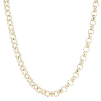 9ct Yellow Gold Patterned And Plain Belcher Chain 24"