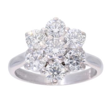 18ct White Gold 1.96ct Diamond Cluster Ring