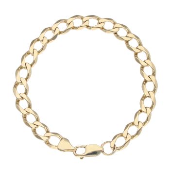 9ct Yellow Gold Curb Bracelet 7"