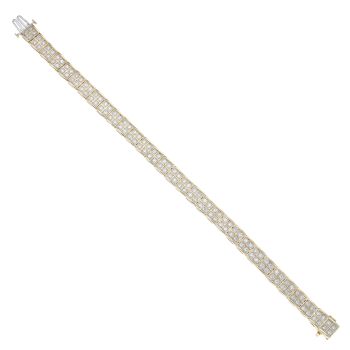 9ct Yellow Gold 2.00ct Brilliant Cut Diamond Bracelet 7.5"