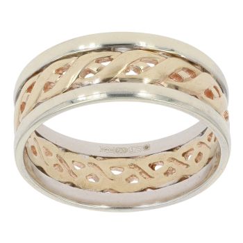 9ct Yellow and White Gold Celtic Band
