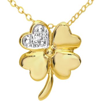 9ct Yellow Gold Diamond Heart Pendant Necklace