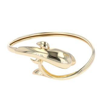 9ct Yellow Gold Dolphin Torque Bangle