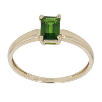 9ct Yellow Gold Diopside Single Stone Ring