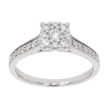 Platinum 0.31ct Diamond Cluster Ring