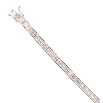 9ct White Gold Cubic Zirconia Tennis Bracelet 7.5"