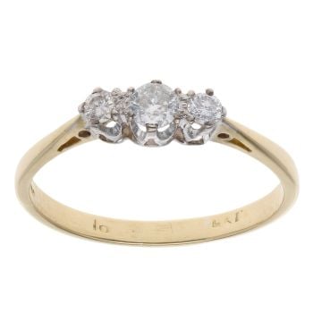 18ct Yellow Gold 0.30ct Diamond Trilogy Ring