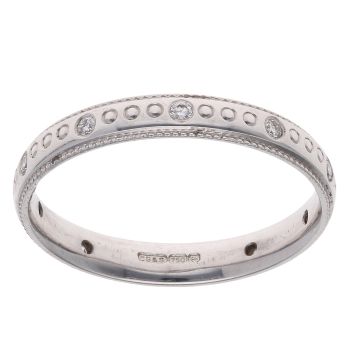 18ct White Gold 0.10ct Brilliant Cut Diamond 3mm Wedding Band