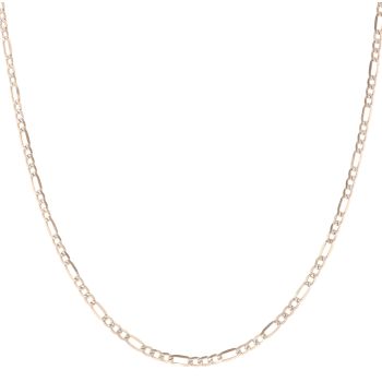 9ct Yellow and White Gold Diamond Cut Figaro Chain 20"