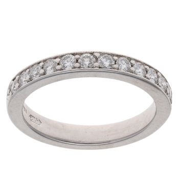 Platinum 0.40ct Brilliant Cut Diamond Half Eternity Ring