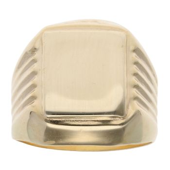 14ct Yellow Gold Plain Rectangular Signet Ring