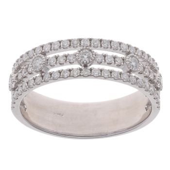 9ct White Gold 0.75ct Brilliant Cut Diamond Fancy Ring