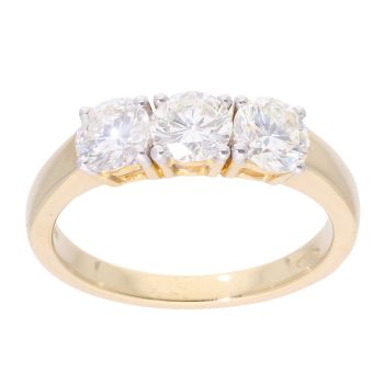 18ct Yellow Gold 1.00ct Diamond Trilogy Ring