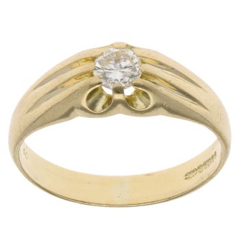 18ct Yellow Gold 0.33ct Diamond Signet Ring