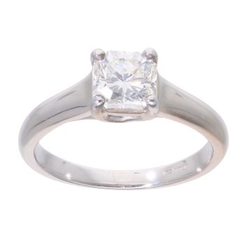 Tiffany & Co. Platinum 1.03ct Square Mixed Cut Diamond Solitaire Ring
