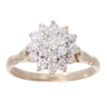 9ct Yellow Gold 0.60ct Diamond Cluster Ring