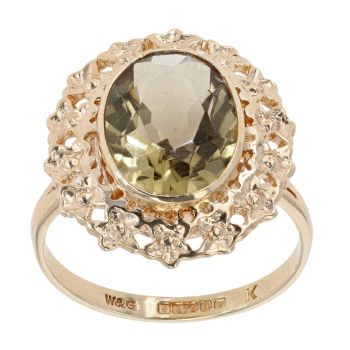 9ct Yellow Gold Prasiolite Dress Ring