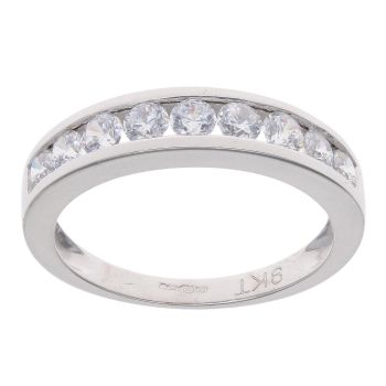 9ct White Gold Cubic Zirconia Half Eternity Ring