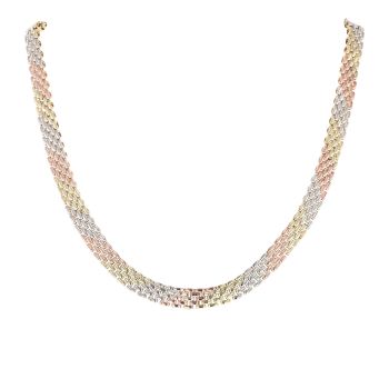 9ct Yellow Rose And White Gold Gate Chain 16"