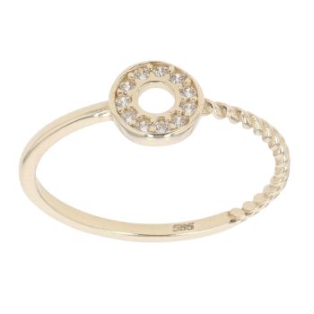 Children's 14ct Yellow Gold Cubic Zirconia Circle Ring