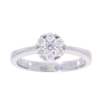 18ct White Gold 0.38ct Diamond Cluster Ring