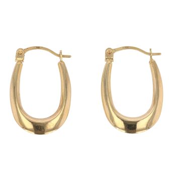 9ct Yellow Gold Oval Creole Earrings