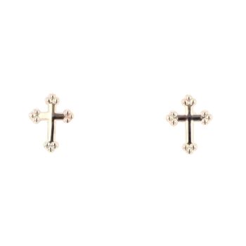 9ct Yellow Gold Cross Stud Earrings