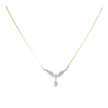 9ct Yellow Gold 0.10ct Diamond Pendant And Chain 16"