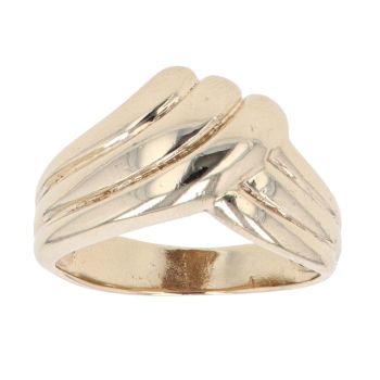 9ct Yellow Gold Three Row Wishbone Ring