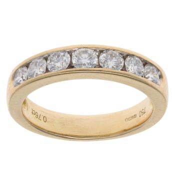 18ct Yellow Gold 0.76ct Half Eternity Ring