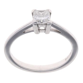 18ct White Gold 0.45ct Princess Cut Diamond Solitaire Ring