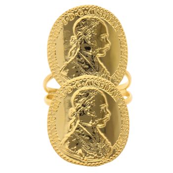 14ct Yellow Gold Double Coin Ring