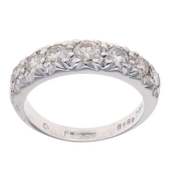 18ct White Gold 0.90ct Brilliant Cut Diamond Half Eternity Ring