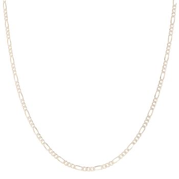 9ct Yellow and White Gold Diamond Cut Figaro Chain 20"
