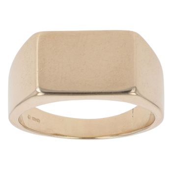 9ct Yellow Gold Plain Rectangular Signet Ring