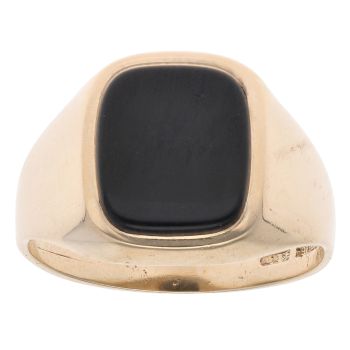 9ct Yellow Gold Onyx Square Signet Ring