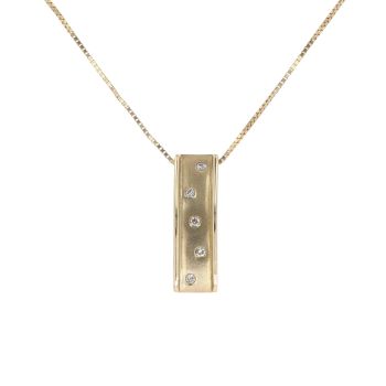 9ct Yellow Gold 0.05ct Diamond Pendant And Chain 18"