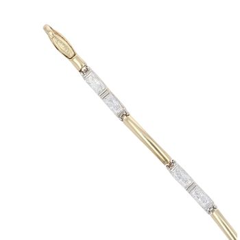 9ct Yellow Gold Cubic Zirconia Bracelet 7"