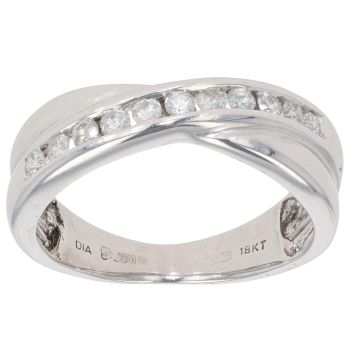 18ct White Gold 0.25ct Diamond Crossover Ring