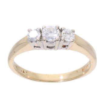 18ct Yellow Gold 0.43ct Diamond Trilogy Ring