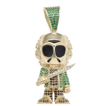 9ct Yellow Gold Multi Gemstone Jason Figure Pendant