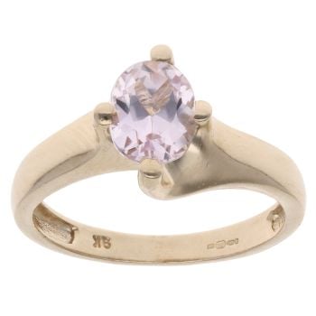 9ct Yellow Gold Morganite Single Stone Ring