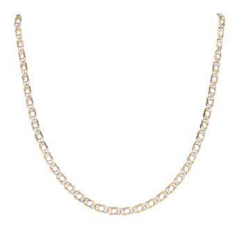 9ct Yellow And White Gold Double Curb Chain 18"