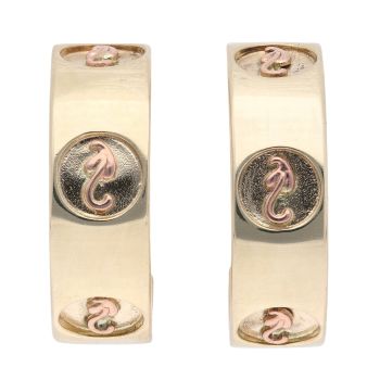 9ct Yellow Gold Insignia Clogau Hoop Earrings