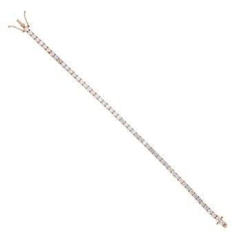 18ct Rose Gold 0.05ct Diamond Tennis Bracelet 6.5"