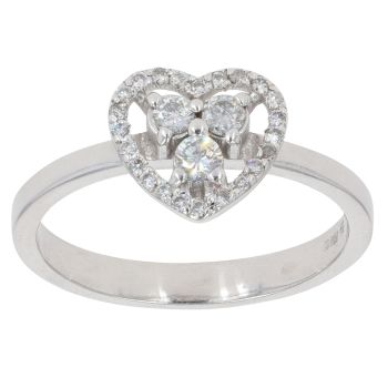 18ct White Gold 0.25ct Diamond Heart Ring