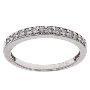 9ct White Gold 0.20ct Diamond Half Eternity Ring