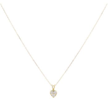 18ct Yellow Gold 0.20ct Brilliant Cut Diamond Heart Pendant And Chain 18"