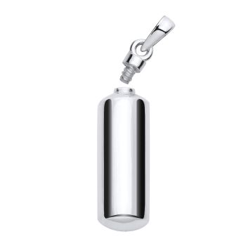 Sterling Silver Cylinder Shape Perfume Bottle Ashes Holder Urn Pendant