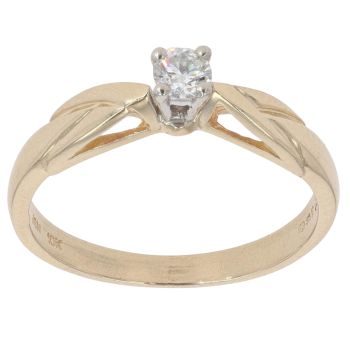 9ct Yellow Gold 0.15ct Diamond Solitaire Ring